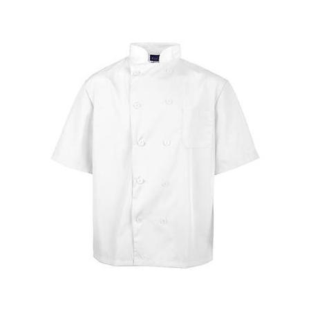KNG XL Lightweight Short Sleeve White Chef Coat 2578WHTXL